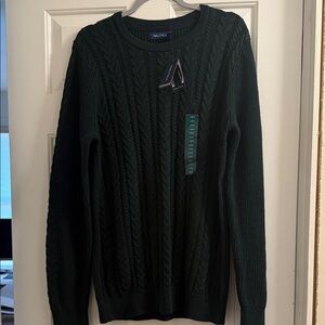 Nautica Men's Dark Green Crewneck Sweater